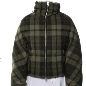 J.W. Anderson Virgin Wool Plaid Print Down Women's Jacket Size XS | US0, UK4